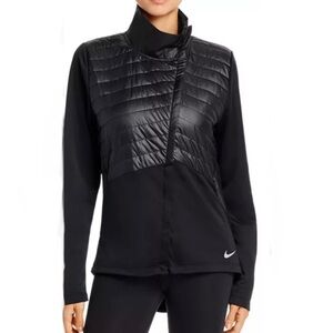 EUC- NIKE Running’Essential Puffer-Panel’ Asymmetrical Zip Front Jacket